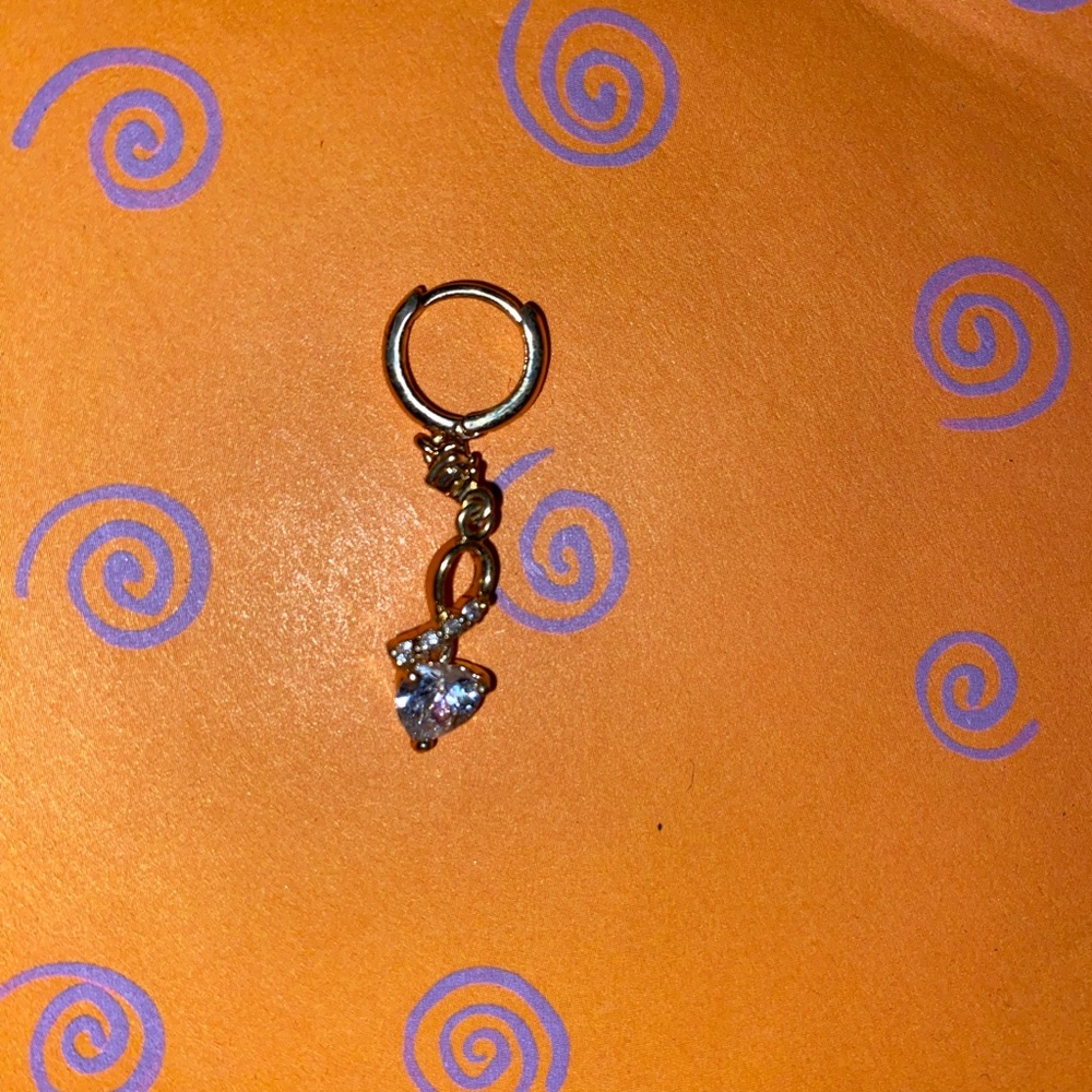 Gold & Silver Heart Pendant belly ring